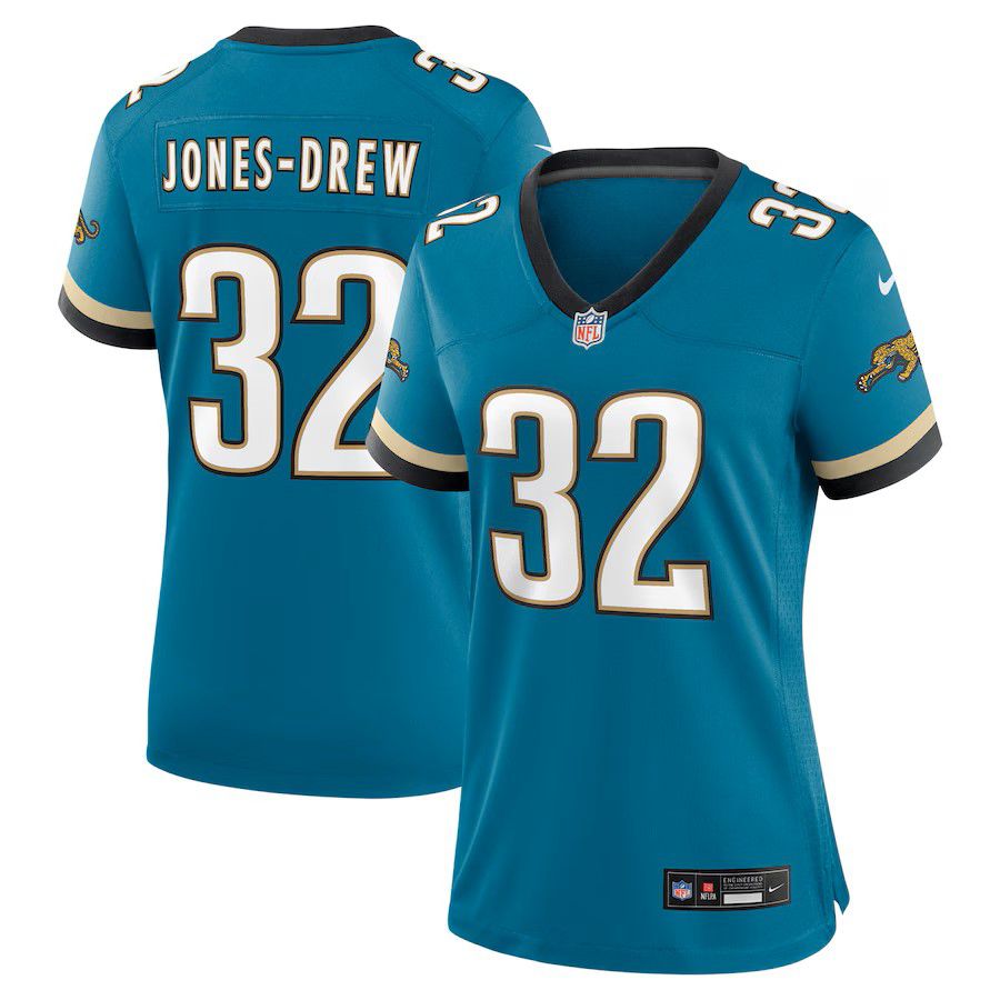 Women Jacksonville Jaguars #32 Maurice Jones-Drew Green Nike Throwback Retired Player Game NFL Jersey